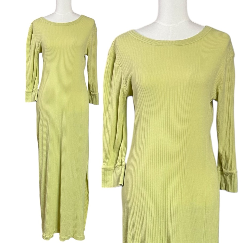 Free People Vance Maxi Dress in Lemongrass Chartreuse Size Medium Minimalist - Picture 6 of 10